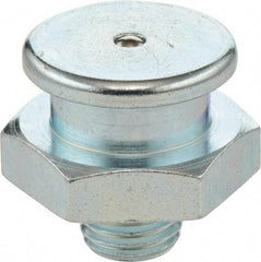 Umeta - Straight Head Angle, 3/8 BSPP Stainless Steel Button-Head Grease Fitting - 17mm Hex, 18mm Overall Height - Americas Industrial Supply