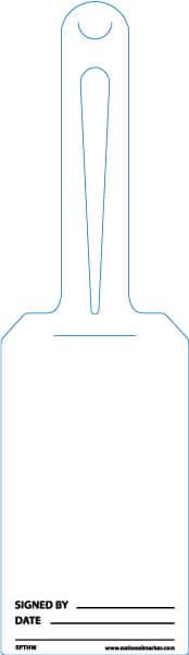 NMC - 11-1/4" High x 3-1/4" Long, Blank, English Safety & Facility Blank Tag - White Unrippable Vinyl - Americas Industrial Supply