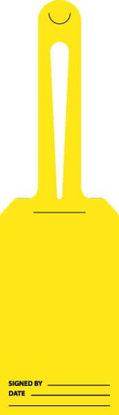 NMC - 11-1/4" High x 3-1/4" Long, Blank, English Safety & Facility Blank Tag - White Unrippable Vinyl - Americas Industrial Supply