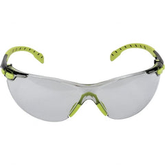 3M - Gray Lenses, Frameless Safety Glasses - Anti-Fog, Green Frame, Size Universal, Wrap Around - Americas Industrial Supply
