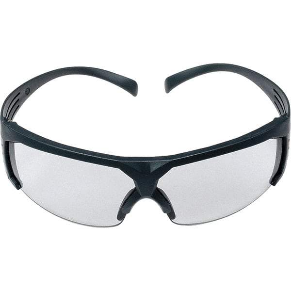 3M - Gray Lenses, Framed Safety Glasses - Scratch Resistant, Gray Frame, Size Universal, Wrap Around - Americas Industrial Supply
