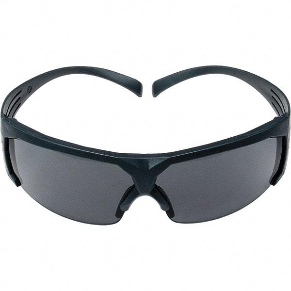 3M - Gray Lenses, Framed Safety Glasses - Anti-Fog, Gray Frame, Size Universal, Wrap Around - Americas Industrial Supply