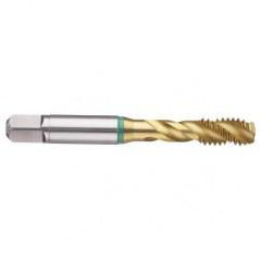 M18x1.5 6H 4-Flute Cobalt Green Ring Semi-Bottoming 40 degree Spiral Flute Tap-TiN - Americas Industrial Supply