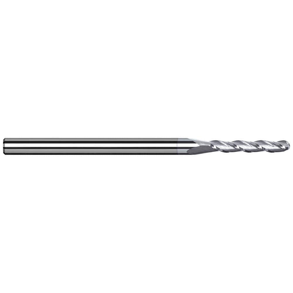 Harvey Tool - Ball End Mills; Mill Diameter (mm): 1.20 ; Mill Diameter (Inch): 3/64 ; Mill Diameter (Decimal Inch): 0.0470 ; Number of Flutes: 3 ; Length of Cut (Inch): 1/4 ; Length of Cut (Decimal Inch): 0.2500 - Exact Industrial Supply