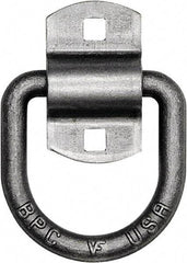 Buyers Products - Steel D-Ring with 2-Hole Mounting Bracket - 3-1/2" Long, Gray, For Use with Cargo Control - Americas Industrial Supply