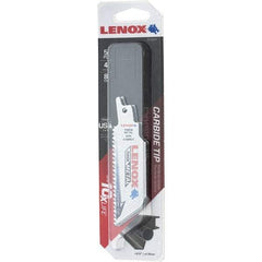 Lenox - 4" Long x 1" Thick, Bi-Metal Reciprocating Saw Blade - Tapered Profile, 8 TPI, Toothed Edge, Tang Shank - Americas Industrial Supply