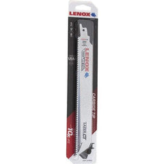 Lenox - 9" Long x 1" Thick, Bi-Metal Reciprocating Saw Blade - Tapered Profile, 8 TPI, Toothed Edge, Tang Shank - Americas Industrial Supply