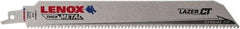 Lenox - 9" Long x 1" Thick, Bi-Metal Reciprocating Saw Blade - Tapered Profile, 8 TPI, Toothed Edge, Tang Shank - Americas Industrial Supply