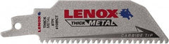 Lenox - 4" Long x 1" Thick, Bi-Metal Reciprocating Saw Blade - Tapered Profile, 8 TPI, Toothed Edge, Tang Shank - Americas Industrial Supply