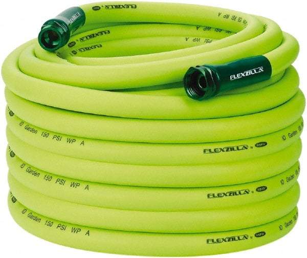 Legacy - 100' Long Garden Hose - 3/4" Diam, 3/4" GHT, Hybrid Polymer, 150 psi, All Season, Green - Americas Industrial Supply