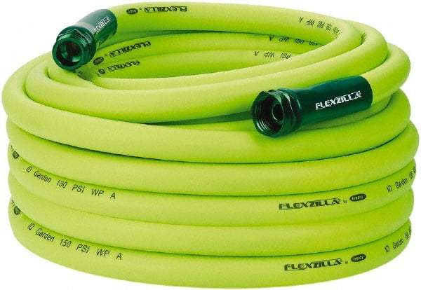 Legacy - 75' Long Garden Hose - 3/4" Diam, 3/4" GHT, Hybrid Polymer, 150 psi, All Season, Green - Americas Industrial Supply