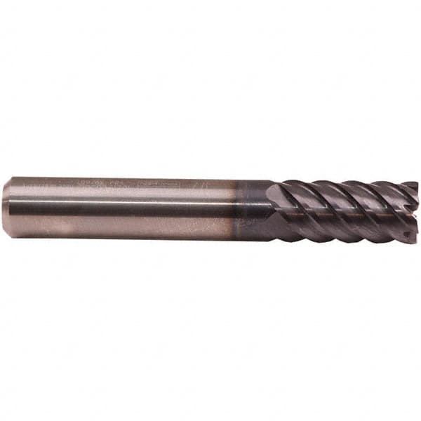 Emuge - 6mm Diam, 13mm LOC, 6 Flute Solid Carbide Roughing & Finishing End Mill - TiAlN Finish, 57mm OAL, 6mm Shank Diam, Cylindrical Shank, 50° Helix, Long Length - Americas Industrial Supply