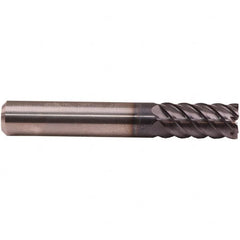 Emuge - 10mm Diam, 22mm LOC, 6 Flute Solid Carbide Roughing & Finishing End Mill - TiAlN Finish, 72mm OAL, 10mm Shank Diam, Cylindrical Shank, 50° Helix, Long Length - Americas Industrial Supply