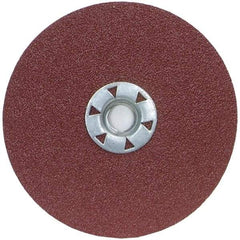 Merit Abrasives - 7" Disc Diam, 24 Grit, Ceramic Alumina Quick Change Disc - Type S Attaching System, Coated, Brown, 8,600 RPM - Americas Industrial Supply