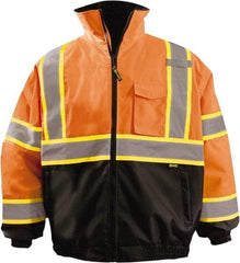 OccuNomix - Size 2XL Cold Weather Jacket - High Visbility Orange, Black, Denier Polyester, Zipper Closure, 66" Chest - Americas Industrial Supply