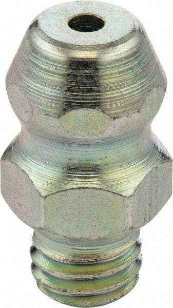 Umeta - Straight Head Angle, M6x1.0 UNF-2A Steel Standard Grease Fitting - 1/2" Overall Height - Americas Industrial Supply