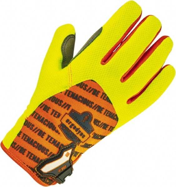 Ergodyne - Size S (7) Work Gloves - Uncoated, Hook & Loop Cuff, Full Fingered, Lime Green, Paired - Americas Industrial Supply