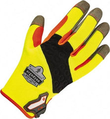 Ergodyne - Size M (8) Work Gloves - Uncoated, Hook & Loop Cuff, Full Fingered, Lime Green, Paired - Americas Industrial Supply