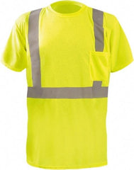 OccuNomix - Size S, Hi-Viz Yellow, High Visibility, Short Sleeve T-Pocket, - 36" Chest, 1 Pocket, Polyester - Americas Industrial Supply