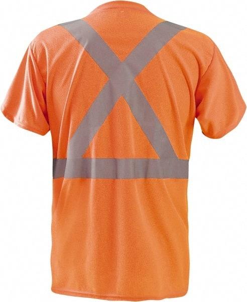 OccuNomix - Size L, Hi-Viz Orange, High Visibility, Short Sleeve T-Pocket, - 44" Chest, 1 Pocket, Polyester - Americas Industrial Supply