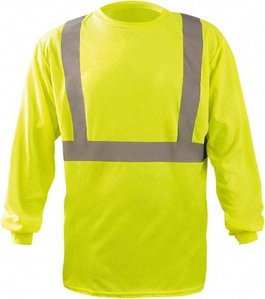 OccuNomix - Size XL, Hi-Viz Yellow, High Visibility, Long Sleeve T-Pocket, - 48" Chest, 1 Pocket, Polyester - Americas Industrial Supply
