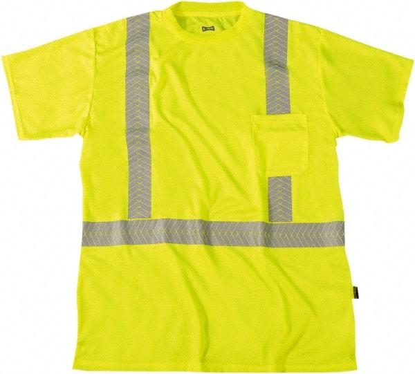 OccuNomix - Size L, Hi-Viz Yellow, High Visibility, Short Sleeve T-Pocket, - 44" Chest, 1 Pocket, Polyester - Americas Industrial Supply