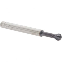 Accupro - 1/4" Diam, 0.213" LOC, 4 Flute Solid Carbide Ball End Mill - nACo Finish, Single End, 2-1/2" OAL, 1/4" Shank Diam, Undercutting - Americas Industrial Supply