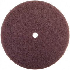 Merit Abrasives - 4-1/2" Medium Grade Aluminum Oxide Deburring Disc - 7/8" Center Hole, Hook & Loop Connection, Maroon, 11,000 Max RPM - Americas Industrial Supply