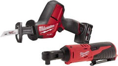 Milwaukee Tool - 12V, 0 to 3,000 SPM, Cordless Reciprocating Saw - 5/8" Stroke Length, 12" Saw Length, 1 Lithium-Ion Battery Included - Americas Industrial Supply