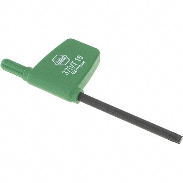 Wiha - T15 Torx Key - Flag-Style, 45mm Length Under Head, 3.1" OAL - Americas Industrial Supply