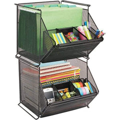 Safco - Black File Boxes-Storage - Steel Mesh - Americas Industrial Supply