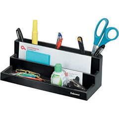 FELLOWES - Black Pearl Desk Top Organizer - Plastic - Americas Industrial Supply