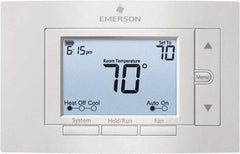 White-Rodgers - 50 to 99°F, 4 Heat, 2 Cool, Digital Nonprogrammable Multi-Stage Thermostat - 20 to 30 Volts, 1.77" Inside Depth x 1.77" Inside Height x 5-1/4" Inside Width, Horizontal Mount - Americas Industrial Supply