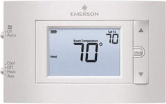 White-Rodgers - 50 to 99°F, 2 Heat, 1 Cool, Digital Nonprogrammable Heat Pump Thermostat - 20 to 30 Volts, 1.77" Inside Depth x 1.77" Inside Height x 5-1/4" Inside Width, Horizontal Mount - Americas Industrial Supply