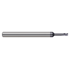 Corner Radius End Mill: 0.0787″ Dia, 0.1181″ LOC, 3 Flutes, Solid Carbide 37 ° Helix, AlTiN Coated, Corner Radius End