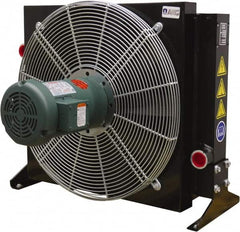 AKG Thermal Systems - SAE #20, 1 Fan Mount, Liquid-To-Air Aluminum Brazed Process Equipment Heat Exchanger - Oil Cooler, Ethylene Glycol/Water Mixture Cooler, 25.89" High x 30.31" Wide x 19.5" Deep, 250°F Max - Americas Industrial Supply