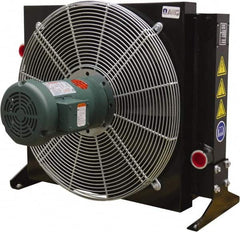 AKG Thermal Systems - SAE #20, 1 Fan Mount, Liquid-To-Air Aluminum Brazed Process Equipment Heat Exchanger - Oil Cooler, Ethylene Glycol/Water Mixture Cooler, 24.03" High x 26.38" Wide x 18" Deep, 250°F Max - Americas Industrial Supply