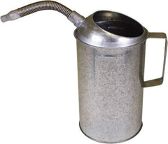 Funnel King - 7-1/2" Long Flexible Spout, Measure Oiler - Steel Pump, Steel Body, Galvanized - Americas Industrial Supply