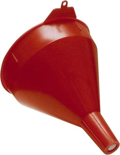 Funnel King - 2 Qt Capacity Polyethylene Funnel - 6-1/2" Mouth OD, 1-1/16" Tip OD, 2-3/8" Straight Spout, Red - Americas Industrial Supply