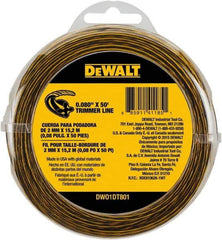 DeWALT - 0.08" Diam, 50' Long String Trimmer Replacment Line - For DCST920B, DCST920P1, DCST970X1, DCST990B, DCST990H1, DCST990M1 - Americas Industrial Supply