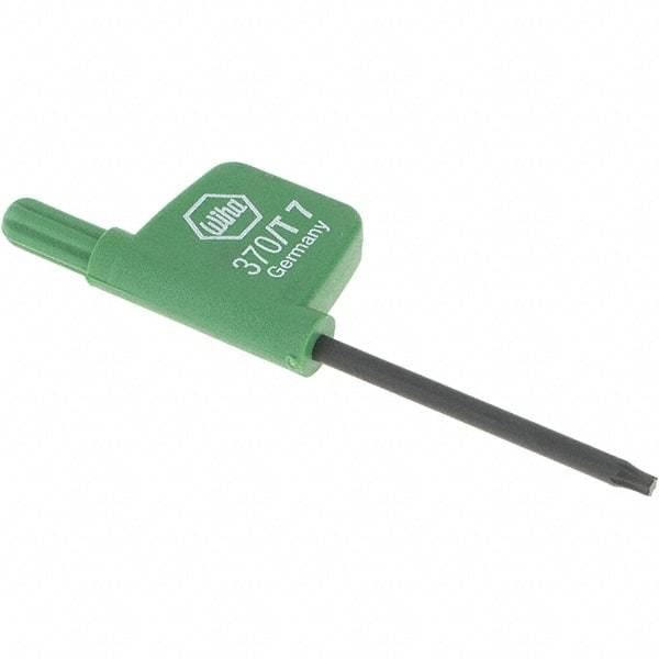 Wiha - T7 Torx Key - Flag-Style, 35mm Length Under Head, 2.6" OAL - Americas Industrial Supply