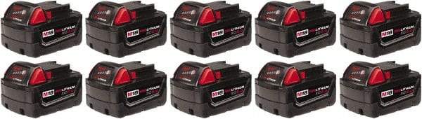 Milwaukee Tool - 18 Volt Lithium-Ion Power Tool Battery - 5 Ahr Capacity, 1 hr Charge Time, Series M18 XC RED - Americas Industrial Supply