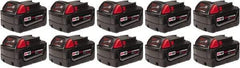 Milwaukee Tool - 18 Volt Lithium-Ion Power Tool Battery - 5 Ahr Capacity, 1 hr Charge Time, Series M18 XC RED - Americas Industrial Supply