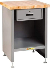 Little Giant - 24 Wide x 24" Deep x 34" High, Butcher Block Compact Work Center Cabinet - Fixed Legs With Adjustable Height Glides, Gray - Americas Industrial Supply