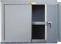 Little Giant - 2 Shelf Wall Storage Cabinet - Steel, 36" Wide x 10" Deep x 24" High, Gray - Americas Industrial Supply