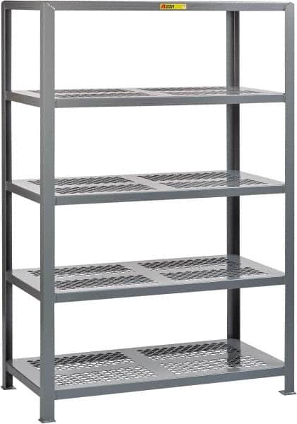 Little Giant - 5 Shelf Starter Open Steel Shelving - 7,500 Lb Capacity, 48" Wide x 72" High x 24" Deep, Gray - Americas Industrial Supply