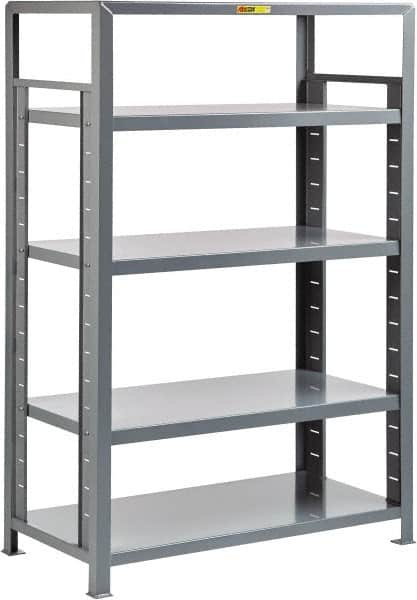 Little Giant - 5 Shelf Starter Open Steel Shelving - 7,500 Lb Capacity, 60" Wide x 72" High x 24" Deep, Gray - Americas Industrial Supply