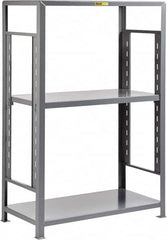 Little Giant - 3 Shelf Starter Open Steel Shelving - 4,500 Lb Capacity, 32" Wide x 72" High x 18" Deep, Gray - Americas Industrial Supply
