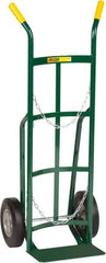 Little Giant - 800 Lb Capacity 47" OAH Cylinder Hand Truck - 8 x 14" Base Plate, Dual Handle, Steel, Solid Rubber Wheels - Americas Industrial Supply