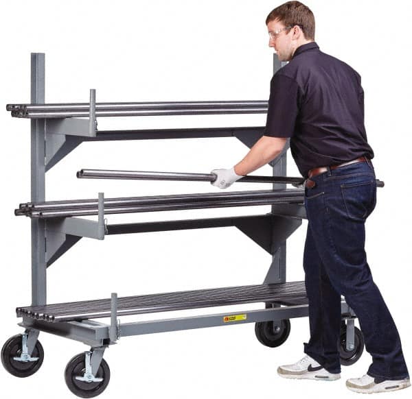 Little Giant - 5.09' High Single Sided Cantilever Rack - With Lip, 4,000 Lb Capacity, 48" Base Length, 13" Arm Length - Americas Industrial Supply
